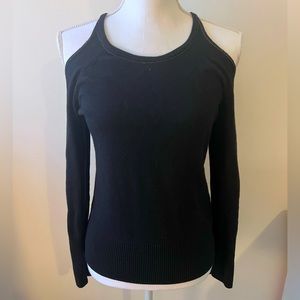 Black cold shoulder sweater